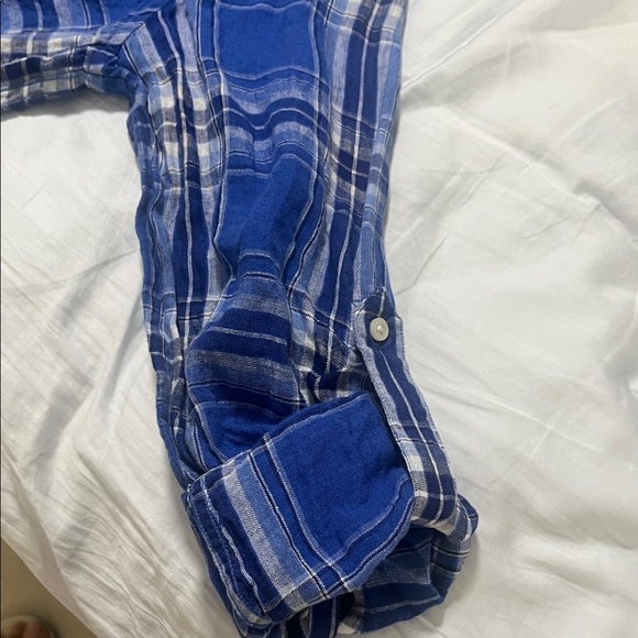 Ralph Lauren Women's Blue and White Plaid Shirt - Picture 3 of 4